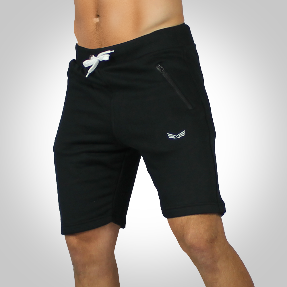 Men Fit Terry Cotton Shorts Black BodyKit Wear