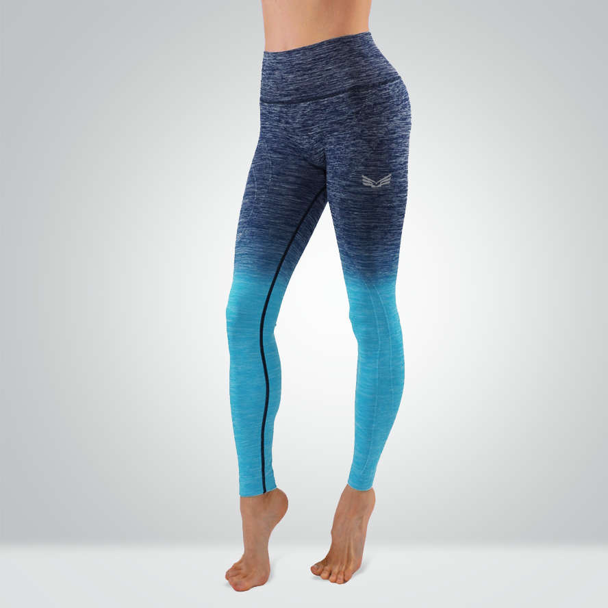 Color Blend Ombre Yoga Leggings Ocean Blue Navy BodyKit Wear